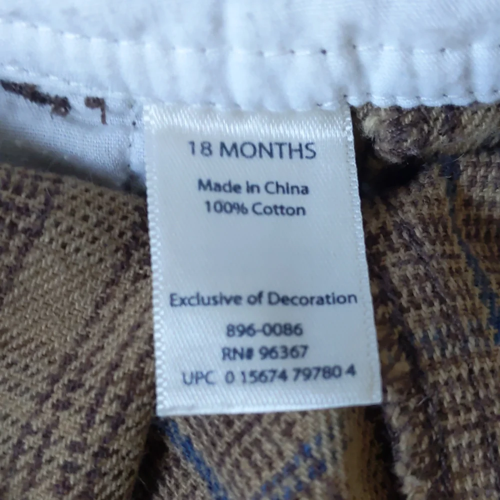 Oshkosh B’gosh Overalls 5 Front Pockets No Back pockets Kids Brown Stripes 18 mo